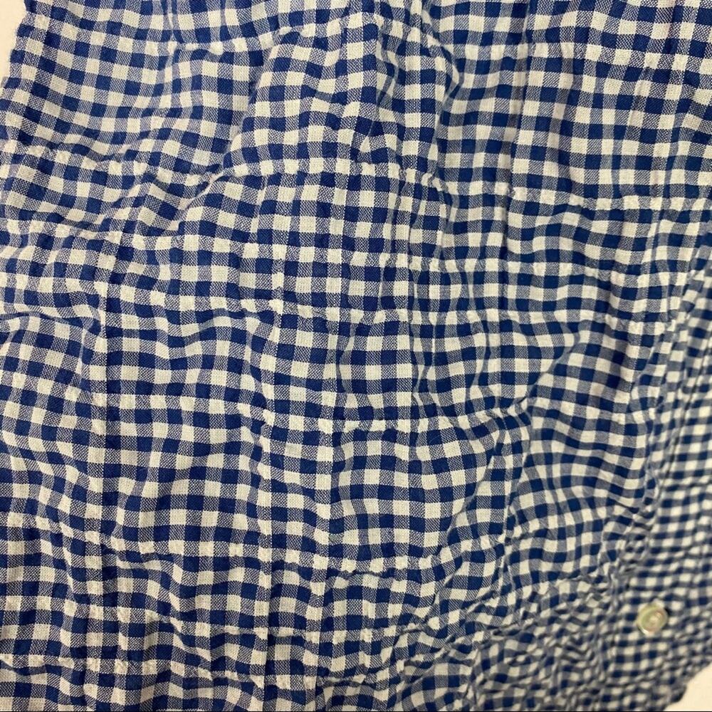 J.McLaughlin Blue Gingham Quilted Long Sleeve Button Up Blouse Sz.M - Picture 5 of 9